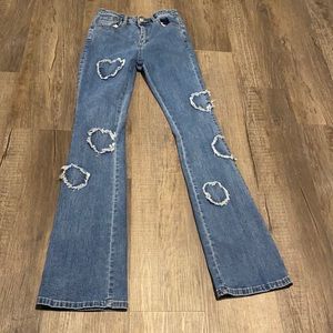 shein heart flared jeans